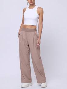 女式轻盈高弹慢跑裤 - 带拉链口袋的休闲速干运动裤。宽松、高弹、透气、速干的运动裤，适合跑步、登山、健身等运动。休闲风格，采用优质柔软面料，舒适透气，富有弹性，适合各种运动场景。 - 粉色 - 查看 1