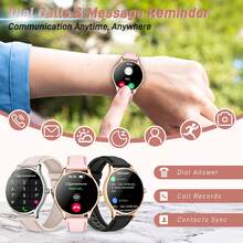 EIGIIS 男女通用智能手表，具有通话、计步器、多种运动模式、IP67 防水、睡眠记录、天气、音乐控制、秒表、1.43 英寸 AMOLED 高清全触摸圆形显示屏，兼容 Android 和 IOS