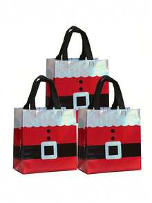 3/6/10pcs Creative Handheld Laser Christmas Gift Packaging Bag, Suitable For Christmas Festival Gift Exchange Gift Bag - Multicolor - View 4