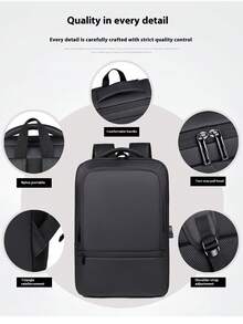 Men's Multifunctional Large Capacity Backpack, Leather-Coated Student Bag, Travel Bag, Business Commuter Nylon Backpack Large Capacity Bag Travel Bags