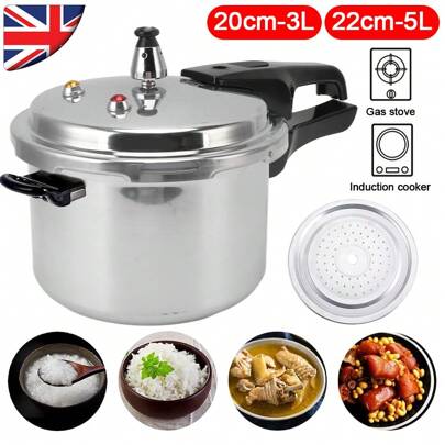 5L/3L Multi-Functional Stainless Steel Pressure Cooker, Even Heat Distribution, Quick Cooking, Secure Pressure Relief, Durable Design For Boiling/Soup/Stew, Suitable For Kitchen And Outdoor Camping, Easy To Clean