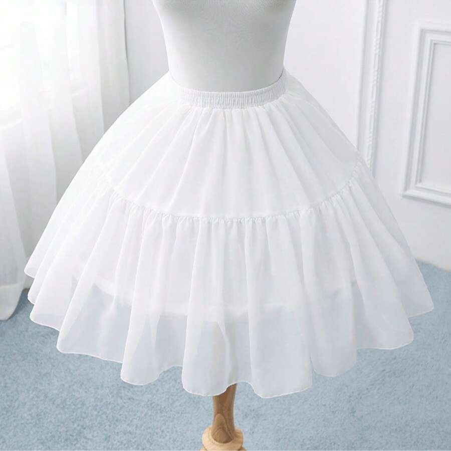 Black Or White Short Petticoats For Wedding Lolita Woman Girl Underskirt Crinoline Fluffy Pettycoat Hoop Skirt - Multicolor - View 1