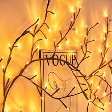 1 pièce de 96 LED Lumière de branche de saule flexible, lumière en forme d'arbre de bouleau, 8 modes de lumière de décoration de vigne, lumière de décoration d'atmosphère intérieure de nuit, convient pour les salons, les fêtes, les festivals, les anniversaires, Noël, Halloween, Thanksgiving. Décoration parfaite. Décorations d'Halloween, ornements de Noël