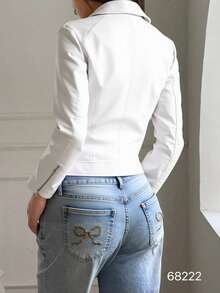 chaqueta de mujer - Blanco - Ver 2