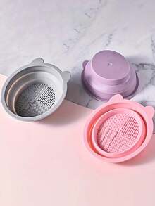 3/1pc Foldable Silicone Makeup Brush Cleaning Bowl, Portable Cleaning Tool, Silicone Cleaning Mat, Cosmetic Storage Box, Spa Tool, Professional Cleaning Set, Silicone Folding Cleaning Bowl, Makeup Tool Cleaning Bowl, Puff Beauty Tool, Cleaning Board Makeup Brush, Face Mask Bowl, Dorm Cleaning Drying Rack