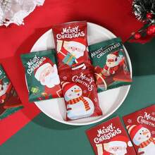 Christmas,1pack(100pcs) Cookie Packaging Bags, Nougat Snowflake Cookies, Aluminum Film Machine Sealed Bags, Christmas Eve Handmade Baking Gift Candy Bags - Multicolor - View 8