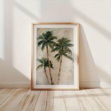 1 tấm tranh in mềm hình cây cọ nhiệt đới, tranh in ven biển, áp phích bãi biển, áp phích mùa hè, trang trí phong cảnh cây nhiệt đới Bohemian, không khung - Nhiều màu - Xem 3