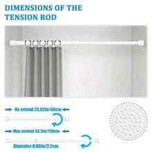 FEPK 1 pieza Barra de tensión multifuncional sin taladro, barra de cortina ajustable, fácil instalación, apta para cortinas, cortinas de ducha, cortinas de puerta, barras de almacenamiento de cocina, armarios de zapatos, barras de soporte de armario - Accesorios de baño Accesorios de baño Herramientas de baño - Multicolor - Ver 19