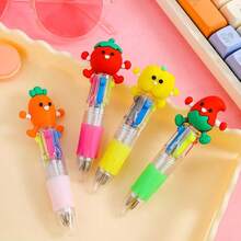 12/24 PCS Cute Cartoon Four-Color Mini Colored Ballpoint Pens, Creative Portable Pen, Scalable Neutral Pen, Student Signature Pens, Birthday And Party Gifts, Classroom Rewards, Suitable For School And Office Use, Christmas, New Year Gifts, Perfect Choice For Holiday Gifts - 彩色 - 查看 9