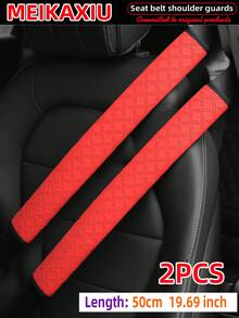 MEIKAXIU 50cm/19.69in PU Leather Embossed Comfortable Soft Extended Car Shoulder Pad, Universal Car Decor Accessory, Safety Belt Protector To Relieve Pressure And Prevent Tightness