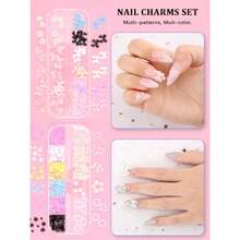 Nail Kit For Beginners With Everything Nail Art Brushes Dotting Tools Liner Brushes Nail Decorating Kit Chrome Nail Powder Nail Charms Gems Rhinestones Nail Stuff Supplies For Nail Techs - 彩色 - 查看 7