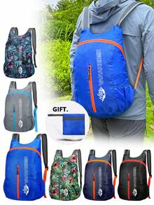 Ultra-Lightweight Packable Foldable Backpack Daypack - Water-Resistant Quick-Dry Foldable Hiking & Travel Pack For Men, Women & Teens; Packable Travel Daypack With Phone Pocket, Anti-Theft Zipper Pocket, Key Clip, Bottle Sleeve, Compression Straps & Reflective Strip; Ultralight Ripstop Nylon Rucksack That Packs Into Pouch - Ideal For Camping, Trekking, Commuting, School, Gym, Beach, Festivals & Emergency Use