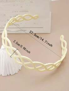 2件装女士哑光树脂带齿发箍，镂空防滑宽檐发圈，多功能奢华优雅洗脸发夹 - 彩色 - 查看 3