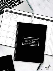 BUBU 2026-2027学年周计划和月计划本，2026年日历，1月至12月，8.5英寸 x 11英寸，螺旋装订，男女通用，办公用品，返校季必备 - 彩色 - 查看 2