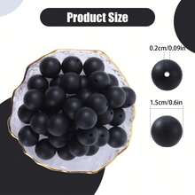 42 hạt silicon tròn 15mm dùng làm vòng tay, móc khóa, vòng cổ, phụ kiện trang sức và hạt silicon tròn đựng bút - Hạt gel silica - Xem 19
