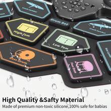 Christmas New Black Hand-Rolled Folding Drum Kit, Portable USB Electronic Drum, Hip-Hop Style Jazz Drum, Portable Hand-Rolled Electronic Drum, Performance Instrument (With Built-In Speaker) - 鼓面版 - 查看 7