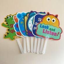 8pcs Classroom Management Sign Set, Classroom Activity Supplies, Plastic Material, Suitable For Preschool, Home Education, School, Playroom, Teacher Classroom Rules Education For Preschool Children - Multicolor - View 7