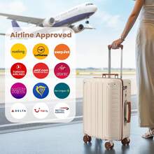 20'' Suitcase 54x38x22cm Super Lightweight PC Hard Shell Small Suitcase With TSA Lock & 4 Spinner Wheels - Beige - View 8