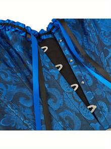 1 pieza Corsé vintage de mujer, disfraz de Halloween - azul real - Ver 5