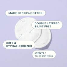 100 Count Cotton Pads 100% Cotton Rounds Hypoallergenic Soft & Absorbent For Beauty, Cosmetics