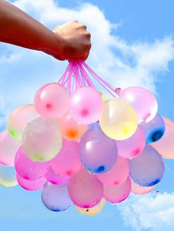 111pcs Mixed Color Latex Water Balloons With Self-Sealing, Quick-Fill Design, Includes 1 Filling Adapter, Suitable For Parties, Games, Decorations, Quick-Fill Tropical Water Balloon Fun For Summer Outdoor, Pool, Party And Backyard Activities