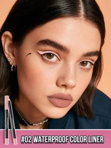 Misslyn Waterproof Colored Eyeliner Pencil, Long-Lasting Color, Smooth & Creamy Texture, Available In Matte, Pearl, And Glitter Finishes, Easy To Create Bold & Precise Lines, Can Be Sharpened With A Pencil Sharpener, Smudge-Proof, Waterproof, Long-Lasting, Sweat-Resistant - 02 Natural Brightening - View 3