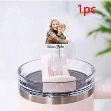 定制吸管盖个性化硅胶杯吸管盖带亚克力饰物适用于 30 和 40 盎司玻璃杯可重复使用的吸管保护器装饰配件水瓶，多功能，可调节，可重复使用，装饰性，易于清洁，可爱，舒适，时尚，柔软，可爱，适合送给他的理想礼物，适合送给她、女朋友、爸爸、男朋友、家人、妈妈、朋友、儿子、女儿、厨房、餐厅、浴室、客厅、卧室、学校、办公室、茶室、家庭、花园、早午餐