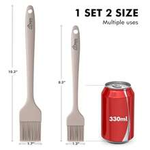 Basting Brushes Silicone Heat Resistant Pastry Brushes Spread Oil Butter Sauce Marinades For BBQ Grill Barbecue Baking Kitchen Cooking  Dishwasher  Khaki Set Of 2