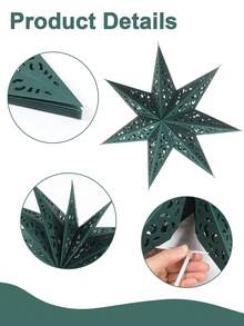 1 قطعة/3 قطع ظل مصباح بشكل نجمة ورقية مفرغة، غطاء فانوس ورقي عيد الميلاد المجيد، نجمة خضراء ذات سبع نقاط بقياس 35/45/75 سم، ديكور عيد الميلاد، ديكور حفلة عيد الميلاد، ديكور شجرة عيد الميلاد، ديكور عيد الميلاد المجيد للمنزل، ديكور منزلي، زينة عيد الميلاد، ديكور رأس السنة الجديدة 2026