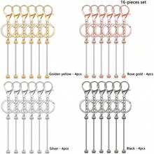 4/8/16/20/24-Piece Beaded Keychain Accessory - Detachable | DIY Creative Handmade Keychain Pendant | Girls' Fashion Accessory (4-Color Combination) - Chain Keychain - View 8