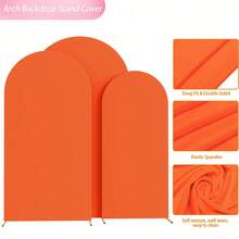 6.6ft, 7.2ft Orange Backdrop Arch, Adjustable Elastic Canvas Arch Canopy, Suitable For Wedding Arch, Birthday Party Decor (Arch Frame Not Included, Only Backdrop Cloth) - Orange - View 8