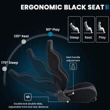 Minneer Racing Seat Black With Double Locking Slides Fit Most Racing Sim Cockpit - Black - View 5