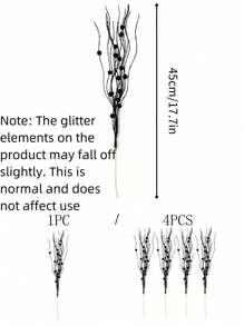 1 pieza/4 piezas/8 piezas Rama artificial con brillo y bayas, flor falsa linda para decoración del hogar, adecuada para festival, boda, fiesta, hogar, comedor, dormitorio, regalo de Navidad, accesorios de decoración de ratán, decoración de árbol y planta de Navidad, decoración navideña interior y exterior, decoración de habitación, decoración de Halloween