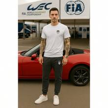 White T-Shirt + Jogger Pants Kit Opposite Modas Elegant Versatile High Quality - Dark Grey - View 2