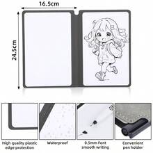 1pc A5 Reusable Sketchbook, White Drawing Board, PU Leather Waterproof & Durable Cover, Suitable For Outdoor Sketching, Office Meetings, Lectures, Note-Taking, Back To School