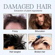1pc/3pcs Men's Hair Care Cream Repairs Dry And Frizzy Hair, Softens And Repairs Hair Care Cream - Blue - View 5
