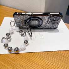 1 pezzo Custodia telefonica di lusso con retro in acrilico trasparente + bordo in TPU silicone morbido e guscio rigido in PC, design a capsula spaziale con cuscinetto d'aria elettroplaccato ai quattro angoli, anti-caduta, con pellicola per lenti, adatta per donne e uomini