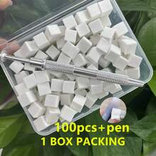 100pcs Mini Sponge Blocks With 4-Claw Tweezer, Nail Art Gradient Color Sponge, Gradient Nail Polish Tools - Apricot - View 3