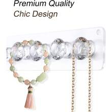 Necklace Hangers Acrylic Necklaces Holder Wall Mounted Jewellry Organiser Hanging With Diamond Shape Hooks Jewellry Hangers For Necklace Gift For Girls Women 2 Pack Of 6 Diamonds Clear