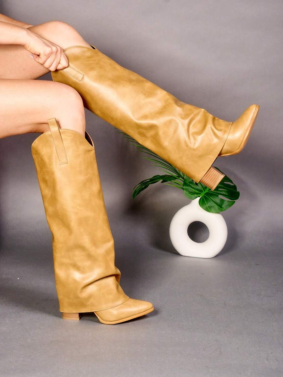 Women Knee-High Boots - Honey - View 1
