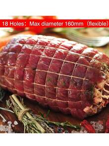 5m Stretch Meat Netting Roll 18 Holes White Elastic Sausage Casing For Ham, Roast Beef & Charcuterie Butcher & Kitchen Essential - White - View 3
