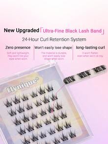36pcs Flower Lashes Clusters C-Curl Fluffy Individual Lashes , DIY Lash Extension With 6-7mm Individual Lashes Invisible Band Lash Cluster Eyelash Natural Looking Lash Extensions For Beginners