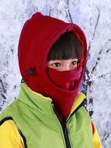 1 件装颈部全脸滑雪面罩帽儿童羊毛拉法帽男孩女孩儿童滑雪帽 - 純色 - 查看 5