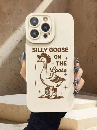 Funda de silicona líquida para teléfono móvil con estilo vaquero, patrón de eslogan de pato, protección corporal completa, a prueba de golpes y caídas, TPU suave y de goma compatible con iPhone 16/11/12/13/14/15/15pro/15 Plus/15 Promax/7plus/8plus/X/Xs Max/Xr/11pro/12pro/13pro/14pro/12mini/13mini/11promax/12promax/13promax/14promax/14plus/6/6s/6plus/7/8/16Pro/16plus/16promax/Se y compatible con Samsung Galaxy Galaxy/A54/A14/A12/A13/A15/A32/A33/A24/A52S/S20/S21/S22/S23/S24/S23Plus/S24ultra