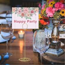 10 buc., suporturi pentru numere de masă cu înălțimea de 8,75 inch/22 cm - stil cerc păun auriu - suport pentru carduri de loc cu clemă foto, suporturi pentru numere de masă, suport pentru etichete de preț, suporturi pentru fotografii, calitate excelentă, durabile și robuste pentru petreceri de nuntă, festivaluri, sărbători, Ziua Națională, Ziua Îndrăgostiților, absolviri, recepții, restaurant, reuniuni de familie, petrecere la ceai, mementouri la birou, citire de cărți de tarot, piesă centrală pentru casă, afișare decorațiuni.