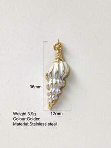 1pc Cute Cartoon Stainless Steel Crab, Seashell, Seahorse, Dolphin, Elephant Pendant, DIY Necklace, Earring, Bracelet, Keychain Jewelry Accessory, Suitable For Party, Halloween Decoration