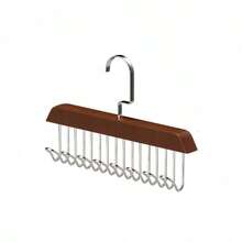 1 Peça Cabide Multifuncional de Madeira em Onda com 8 Ganchos, Material de Madeira Não Acabada, Suporte de Armazenamento de Roupa Íntima Economizador de Espaço para Sutiãs e Alças