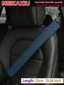 MEIKAXIU 50cm/19.69in PU Leather Embossed Comfortable Soft Extended Car Shoulder Pad, Universal Car Decor Accessory, Safety Belt Protector To Relieve Pressure And Prevent Tightness