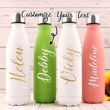 Bình nước cá nhân hóa có ống hút, bình nước cách nhiệt chân không hai lớp bằng thép không gỉ, thích hợp làm quà cưới, quà tặng thể thao, quà tặng tựu trường, đồ dùng nhà bếp, đồ dùng nấu ăn tại nhà. - nhiều màu - Xem 11