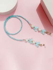 Fashionable Eyeglasses Chain, Butterfly & Faux Pearl Decor Colorful Versatile Eyeglass Strap - Multicolor - View 9